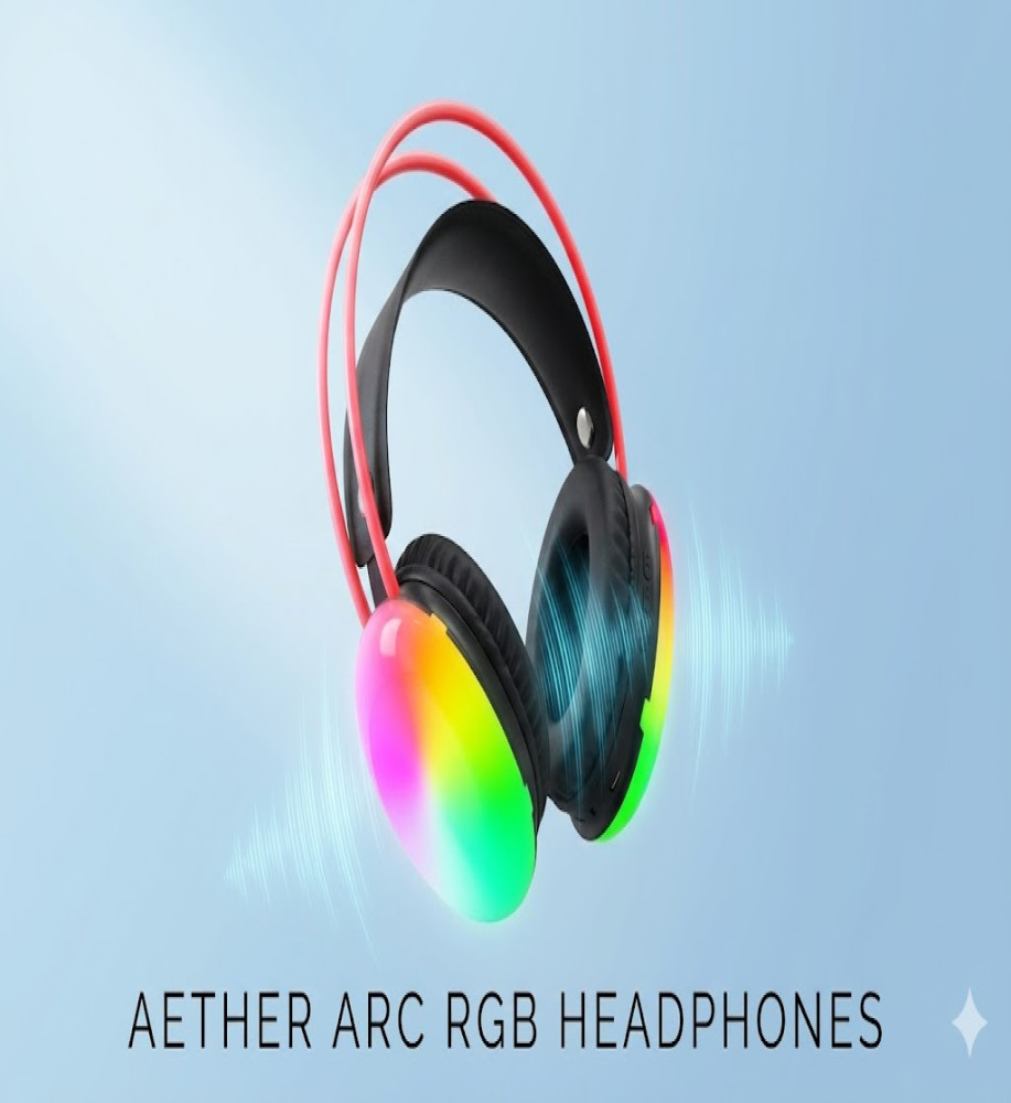  ST580 RGB Illuminated Bluetooth Headphones with AUX Support - Cushioned for Ear Comfort - Suitable for All Uses and Compatible with All Mobile Phones, Tablets, and Computers 