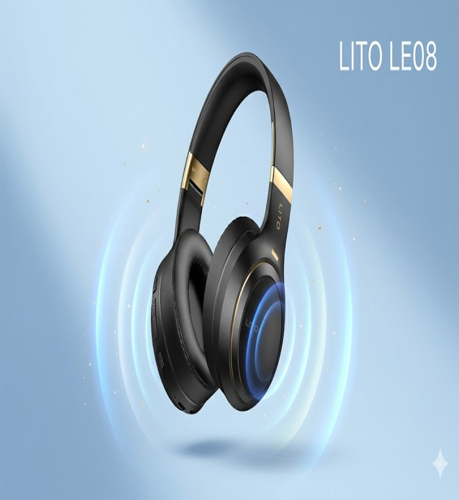 Lito LE08 — Lightweight headphones with crystal-clear sound, 40mm driver unit, Bluetooth 5.4, up to 20 hours of music playback, up to 18 hours of talk time, 1.5-hour fast charging 