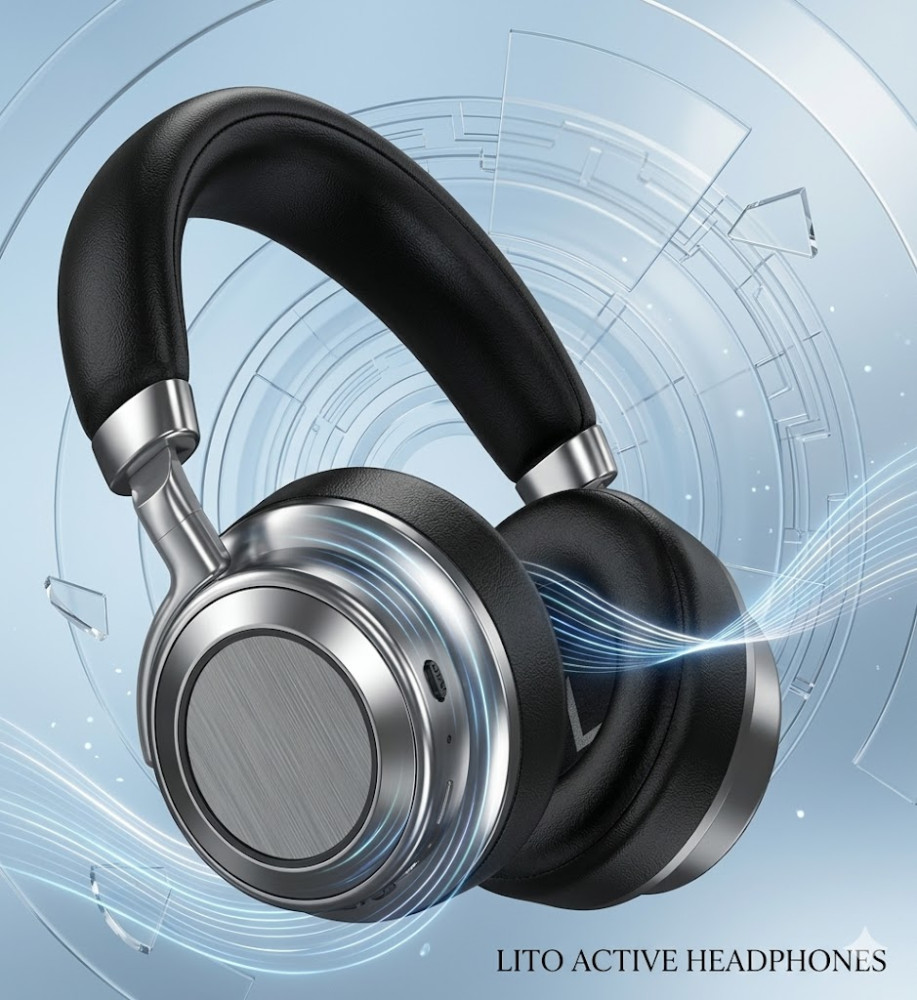  Lito LE02 — Metal headphones with 25dB ANC isolation, Hi-Fi sound with 40mm drivers, Bluetooth 5.4 (Class 1), up to 40 hours of playtime, 1.5-hour fast charging 