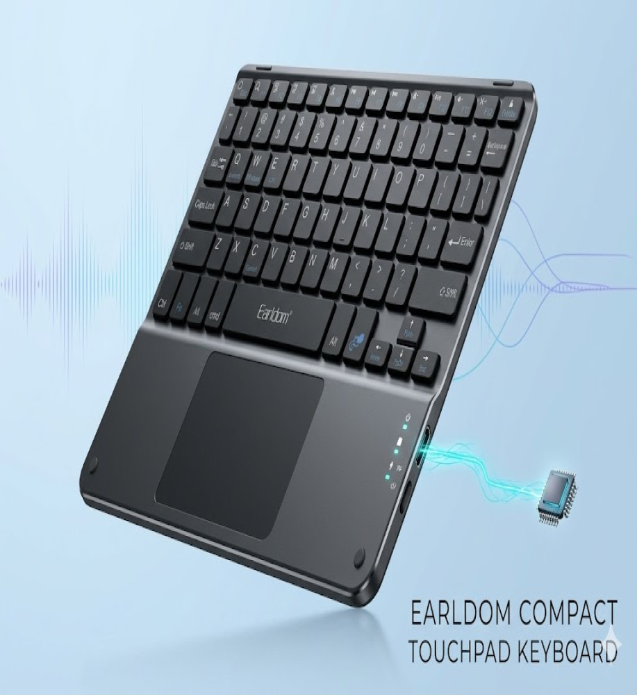  Earldom KB7 — 81-key Bluetooth keyboard with touchpad for laptops, tablets, and mobile phones 