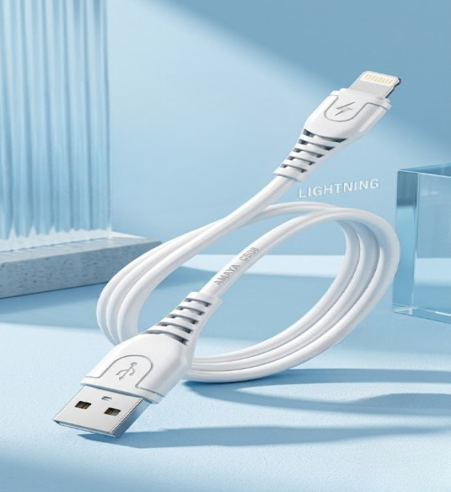  Fast Charging Data Cable with Data Transfer from AMAYA CB08 Lightning, 2.1A Power, 0.8 Meter Length 