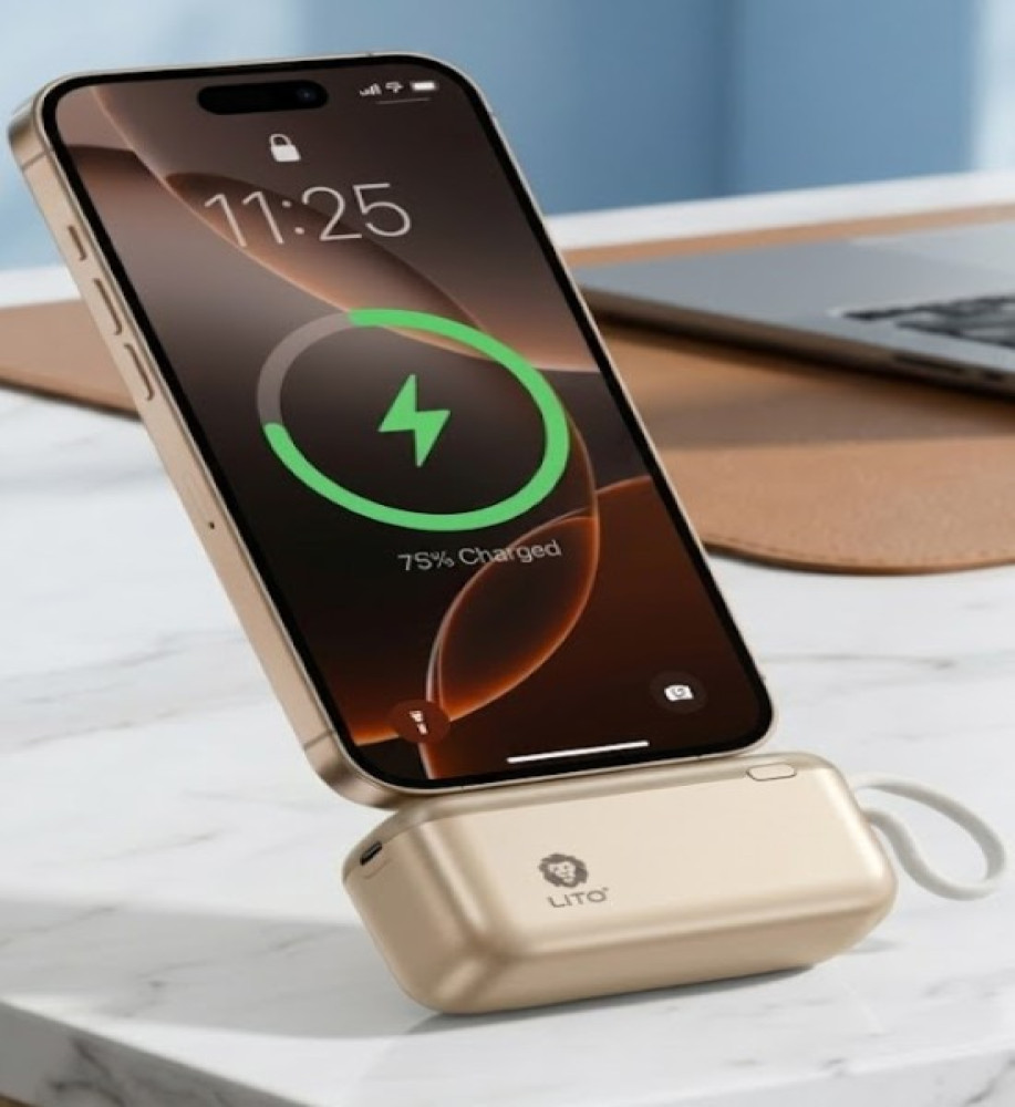  LITO LP10 10000mAh Power Bank with 22.5W Fast Charging - Built-in Type-C Port and Ultra-Compact Design 
