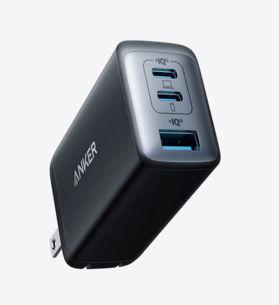 ANKER GaN SuperSpeed ​​Charger with 3 Ports (USB-C + 2×USB-A) and Smart Protection, 65W 