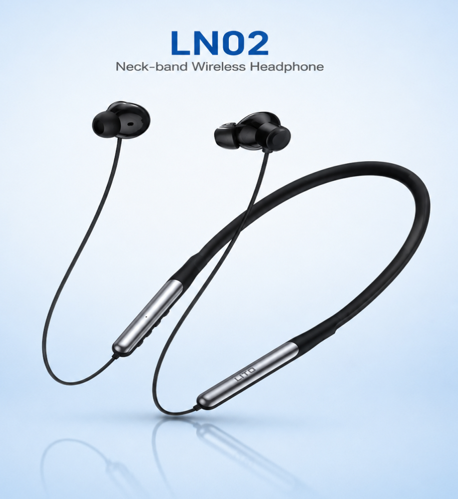  LITO Neck-band LN02 Wireless Neckband Headphones Bluetooth V5.4 - 25 Hour Battery Life and Magnetic Design 