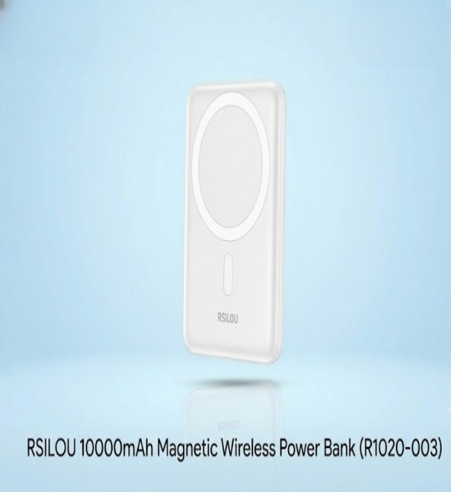  RSILOU R1020 Magnetic Wireless Power Bank with 10000mAh Capacity and Fast Type-C Charging 