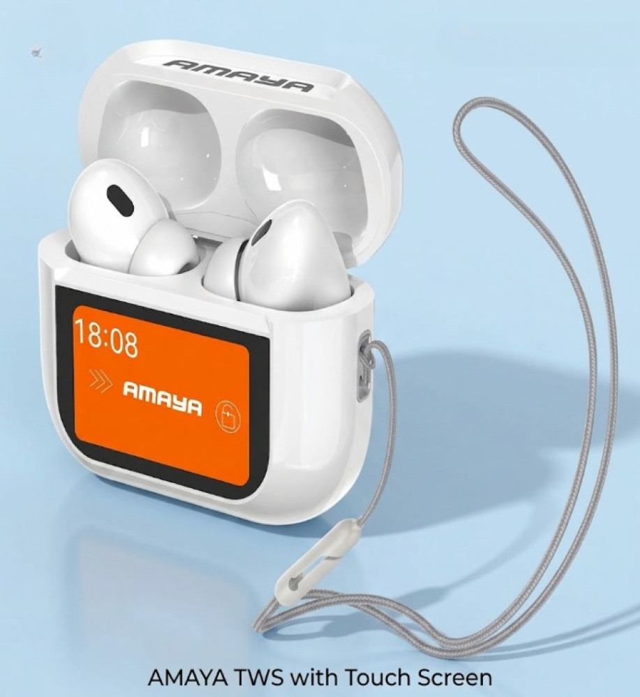  AMAYA ATW-15 Wireless AirPods with ANC/ENC Noise Cancellation and Smart Display, Up to 20 Hours of Playtime 