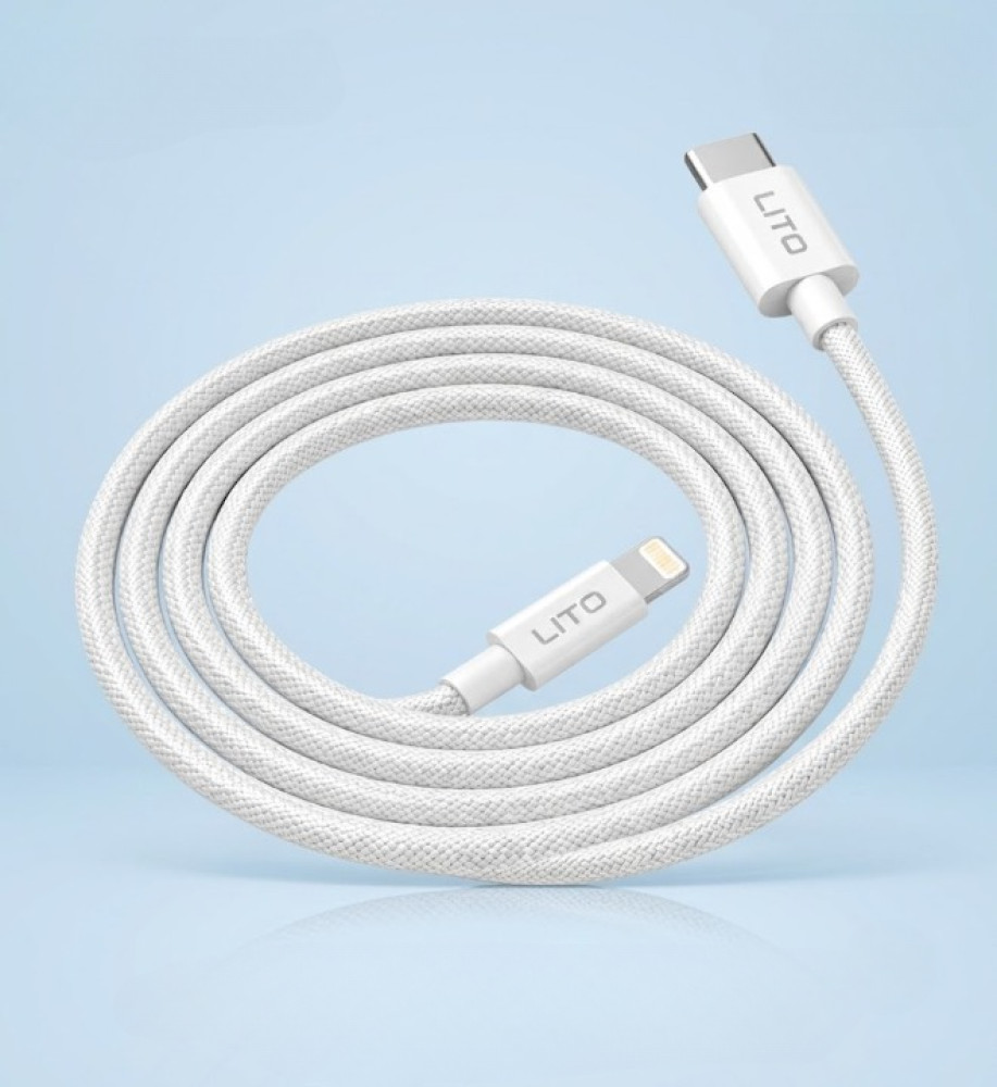 LITO Type-C to Lightning Fast Charging Cable with Data Transfer Support - Braided Nylon 