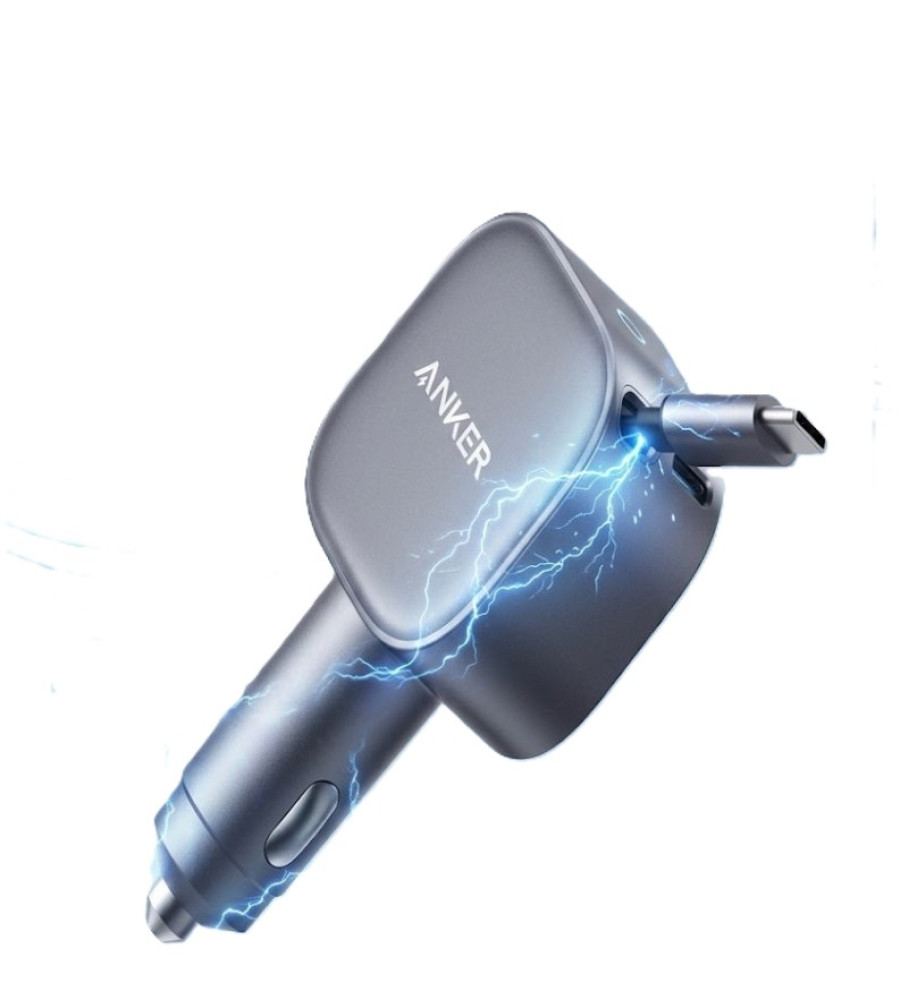  Anker 75W Smart Car Charger (45W Type-C charging cable and 30W Type-C output) Compatible with all Smartphones, Tablets, and iPads 