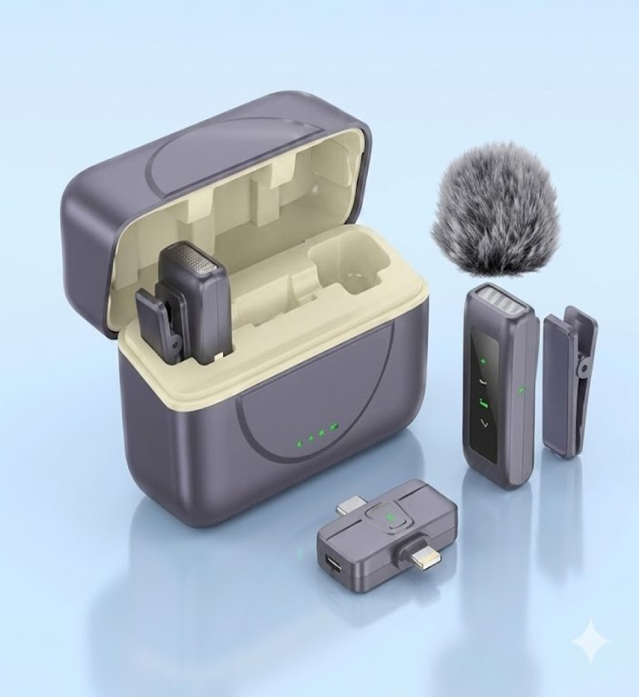  Smart K80 Wireless Lapel Microphone with Noise Reduction System and Lossless Radio Audio Technology 