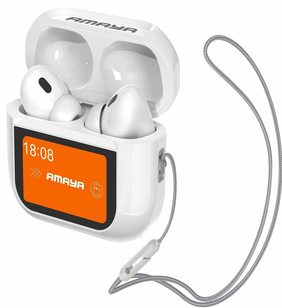  AMAYA ATW-15 Wireless AirPods with ANC/ENC Noise Cancellation and Smart Display, Up to 20 Hours of Playtime 