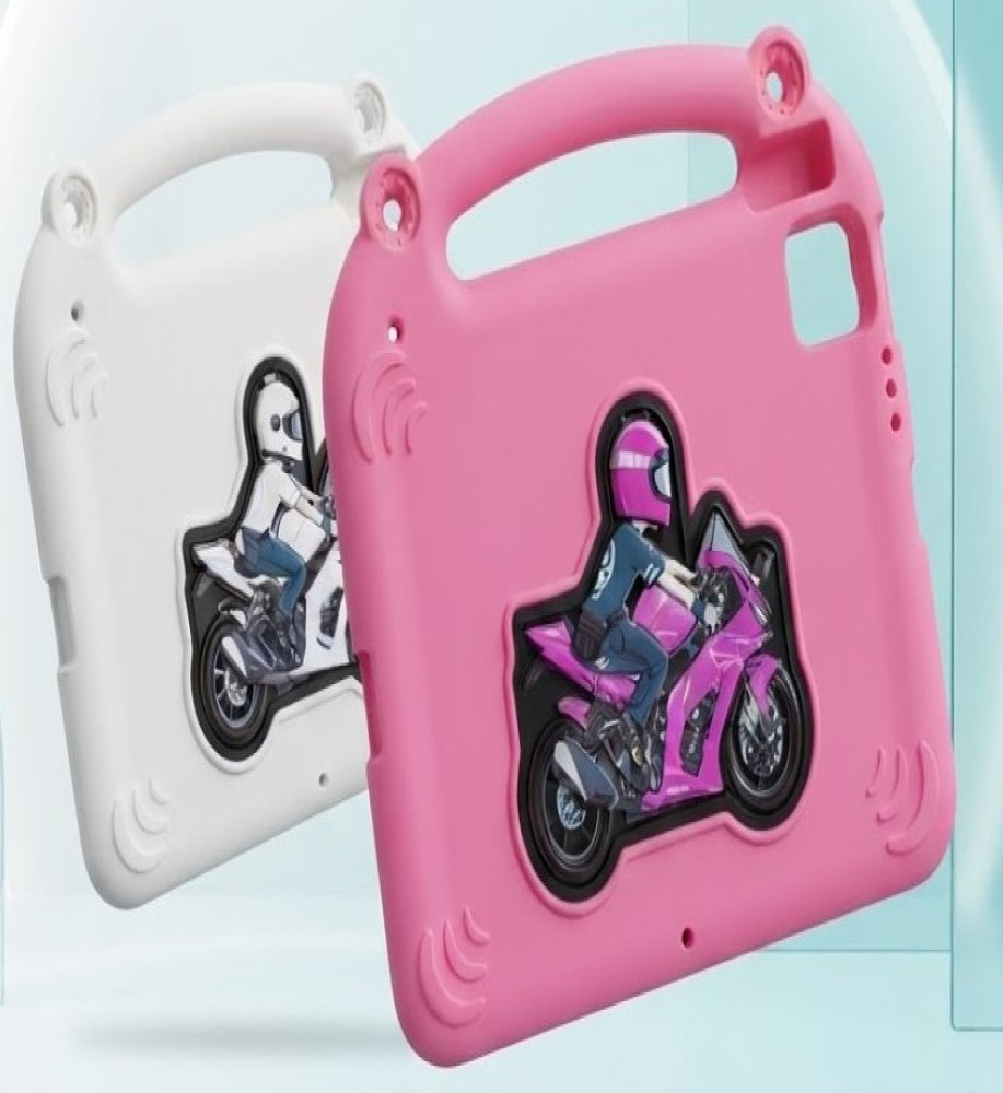  iPad A16 11-Inch Kids Shockproof Silicone Case Compatible with iPad 10th Gen 10.9-Inch, Top Handle & 3D Motorcycle Stand 