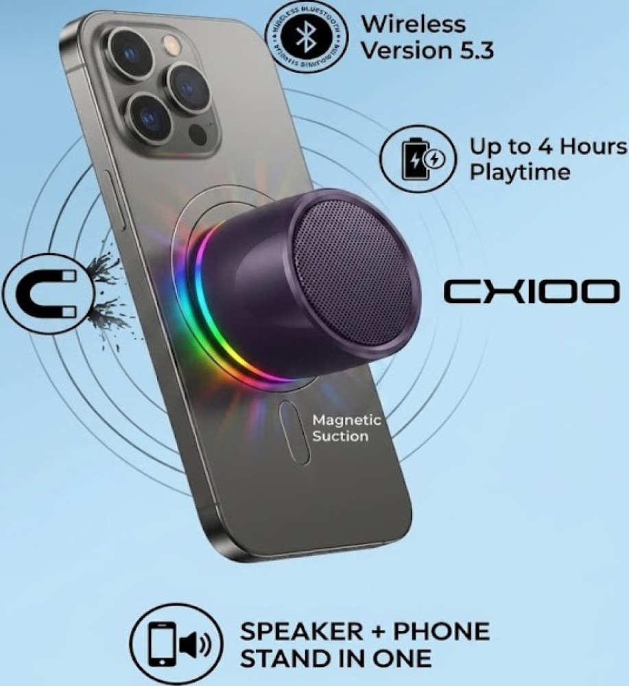  CX100 Smart Magnetic Bluetooth Headset and Phone Stand for Mobile Phones – 2 in 1 (Speaker + Stand). 