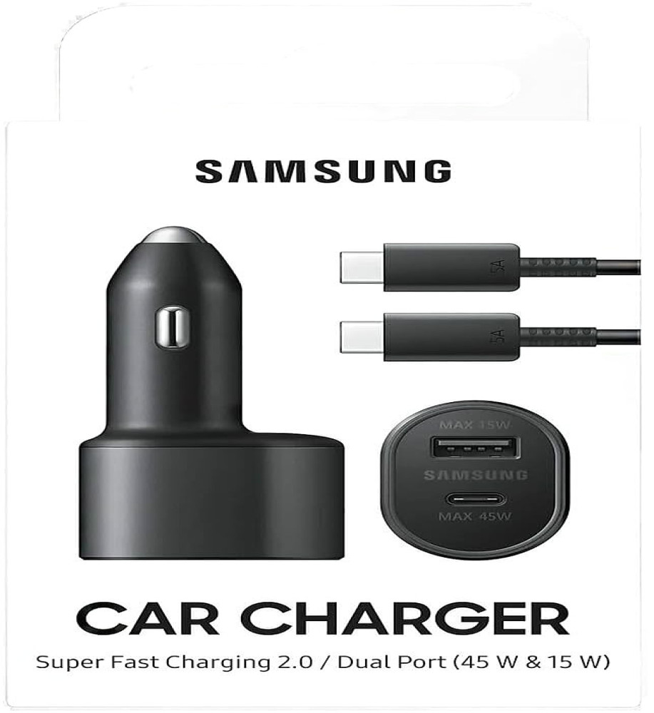  Samsung EP-L5300 60W Dual USB-C & USB-A Car Charger with Super Fast Charging 2.0 and USB-C Cable 