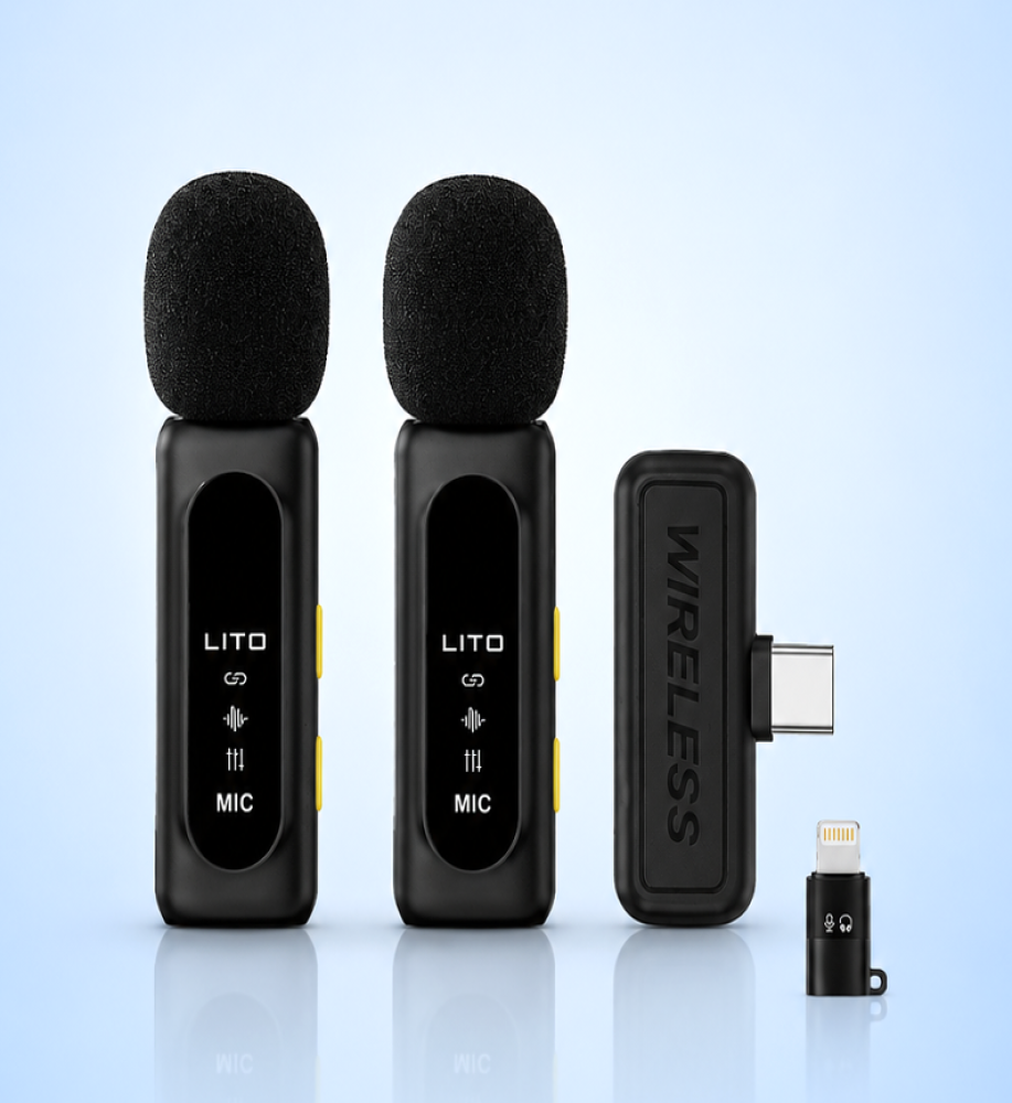  LITO LM02 Wireless Lavalier Microphone with Noise Reduction & Reverb Effect 