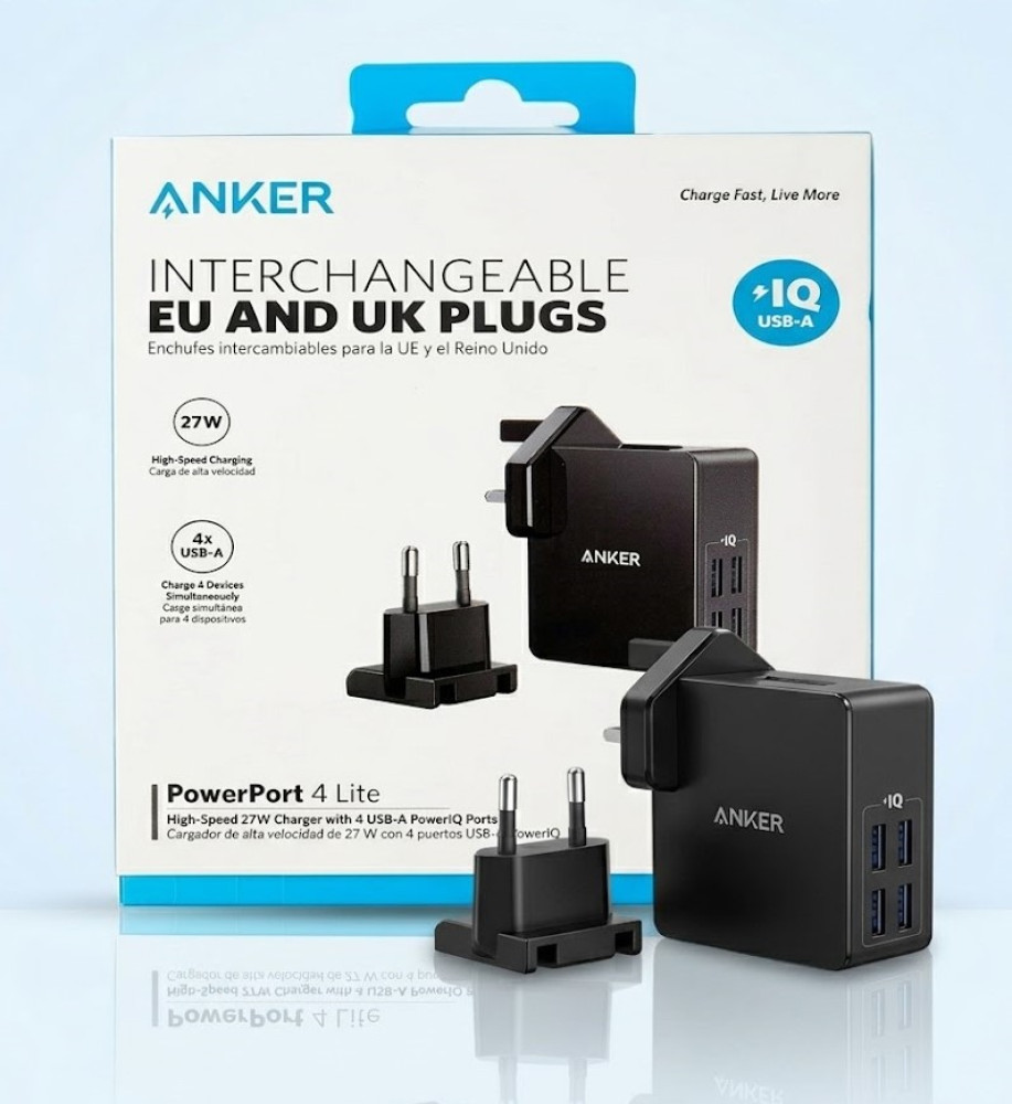  Anker powerport lite 27W  2.4A  4 Port usb charger 