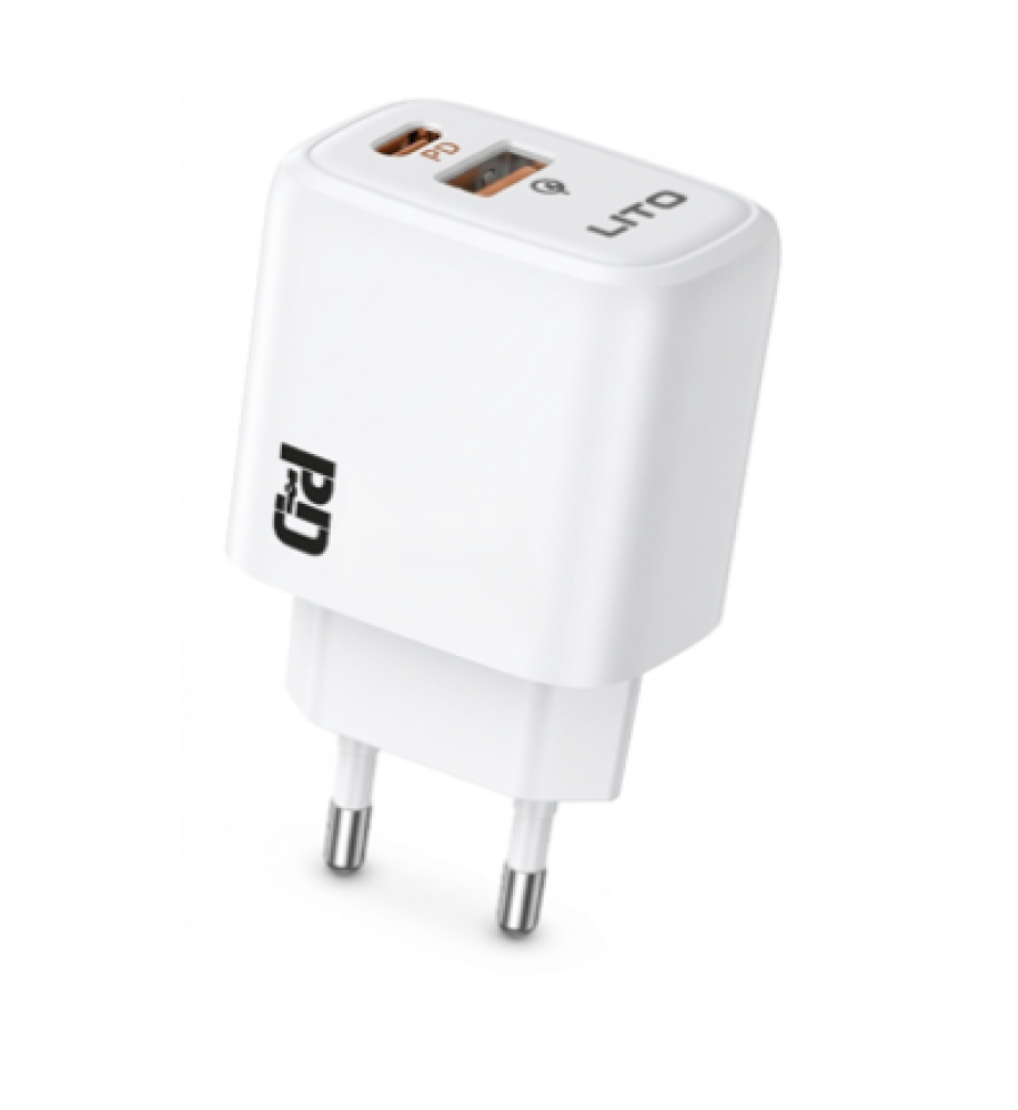  LITO LC28 20W Dual-Port USB-C PD + USB-A Wall Charger 