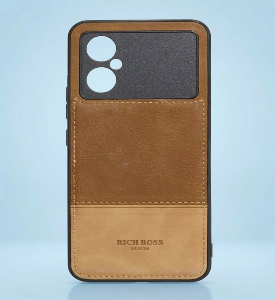  Rich Boss Leather Protective Case for Xiaomi Poco M4 