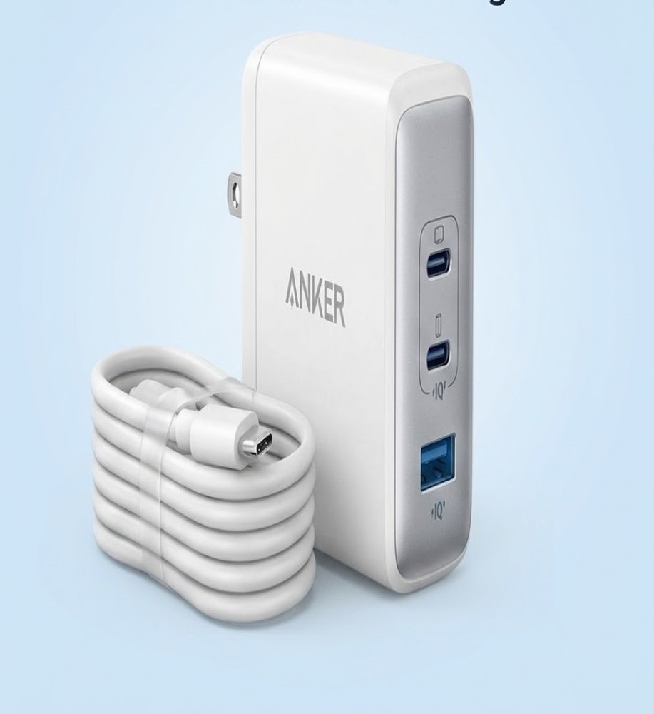  Anker 100W GaN Charger with Triple Ports + 1.5m Type-C Cable 