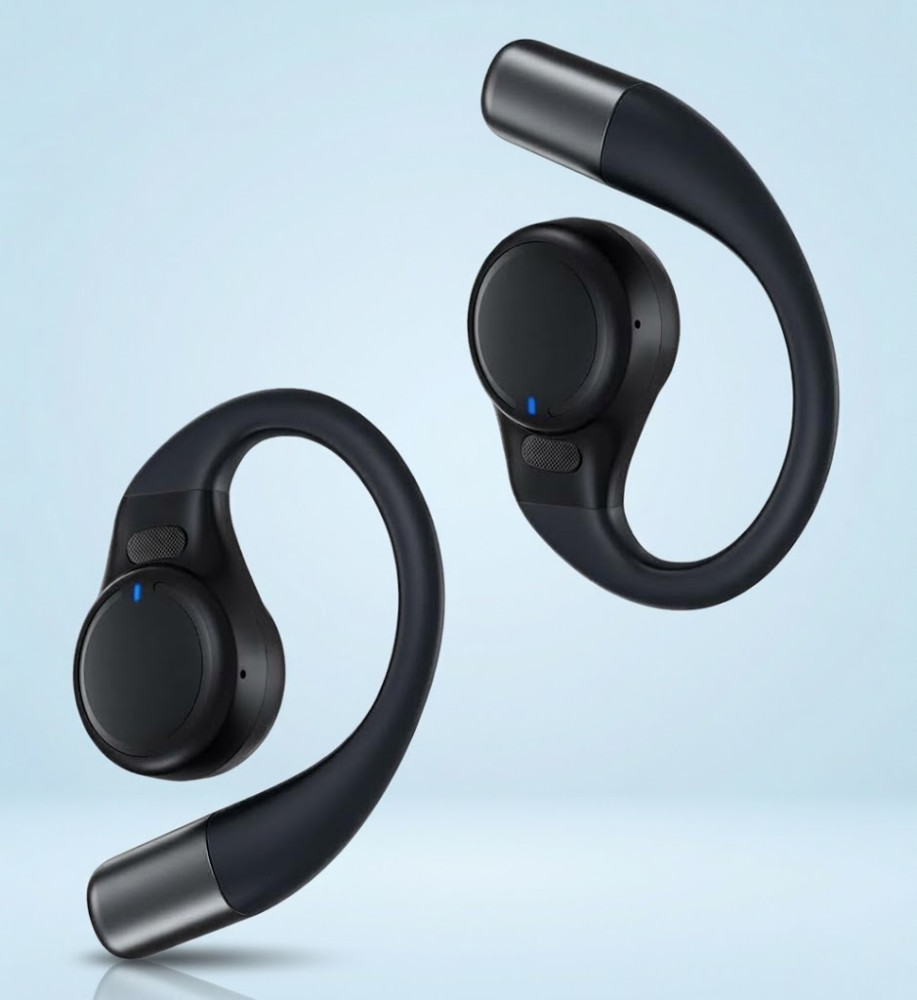  RSILOU R3020 OWS Wireless Bluetooth 5.4 Earbuds with Digital Display, 16.2mm Drivers, Up to 33 Hours Playtime & Type-C Charging 