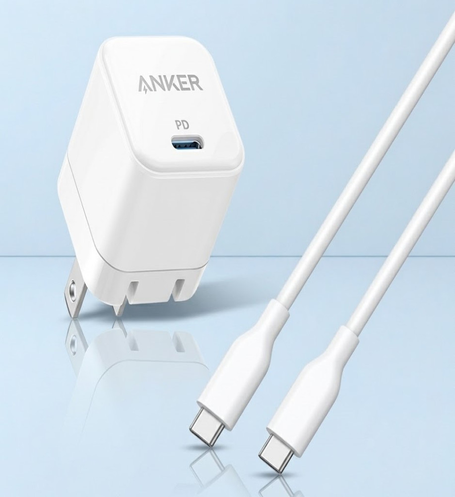  Anker 20W USB-C PD Charger Cube with Type-C cable included for fast and portable charging 