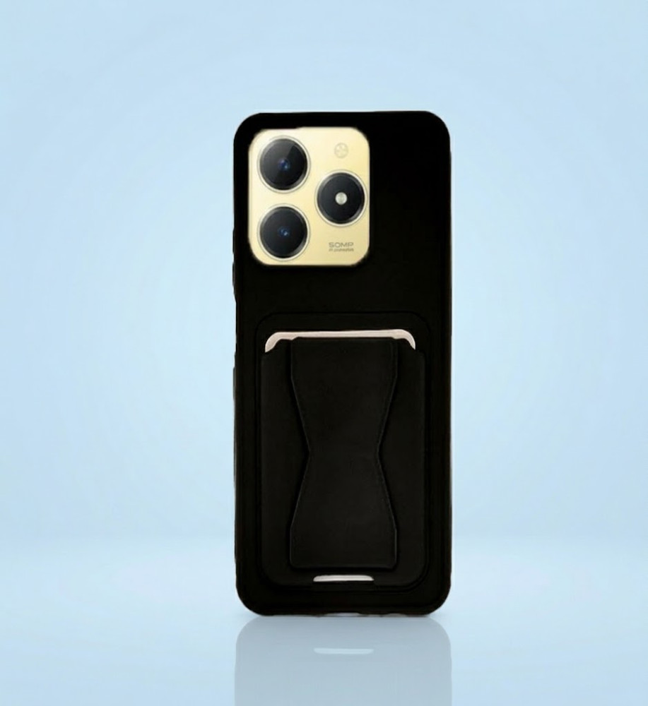  Practical and stylish case: leather-like polyethylene material, raised protective edges, built-in card wallet and hidden kickstand compatible with REALME Phone NARZO N61 4G. 