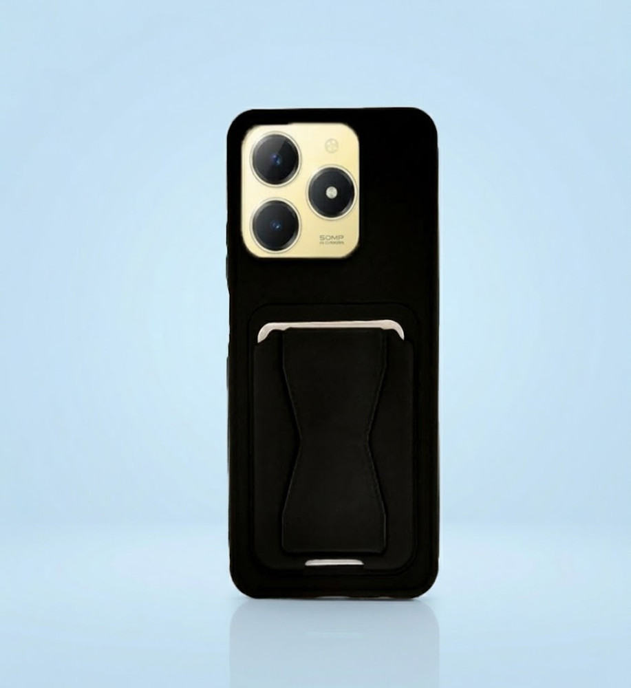  Practical and stylish case: leather-like polyethylene material, raised protective edges, built-in card wallet and hidden kickstand compatible with REALME C63 4G. 