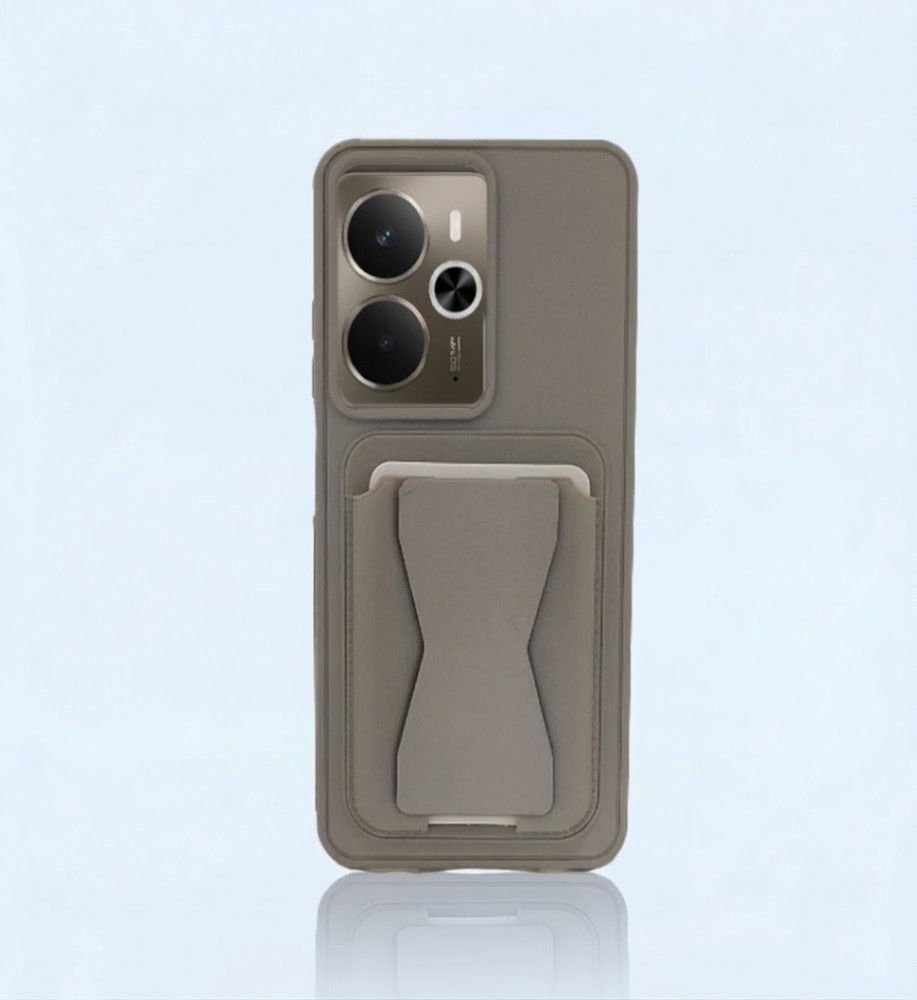  Practical and stylish case: leather-like polyethylene material, raised protective edges, built-in card wallet and hidden kickstand compatible with REALME 14 . 