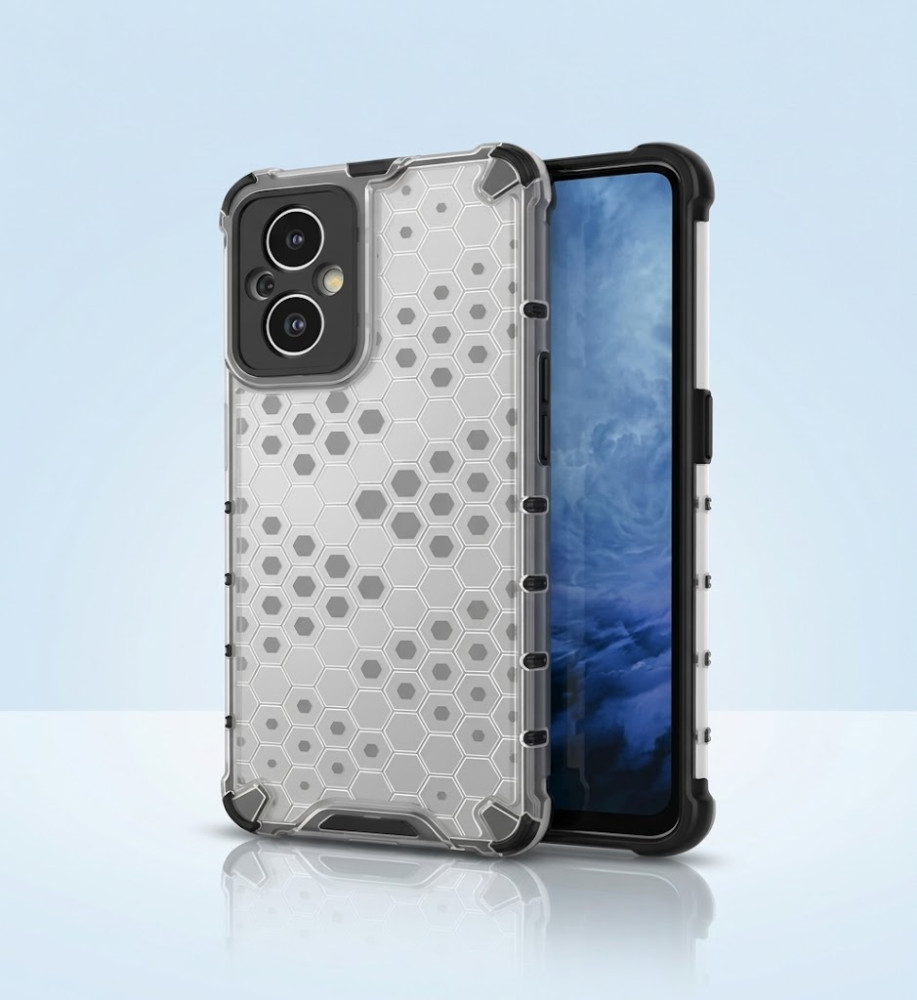  Oppo Reno 7 Z Clear Honeycomb Shockproof Case with Raised Camera & Screen Protection 