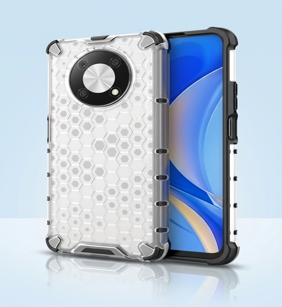  Honor Y90 Clear Honeycomb Shockproof Case with Raised Camera & Screen Protection 