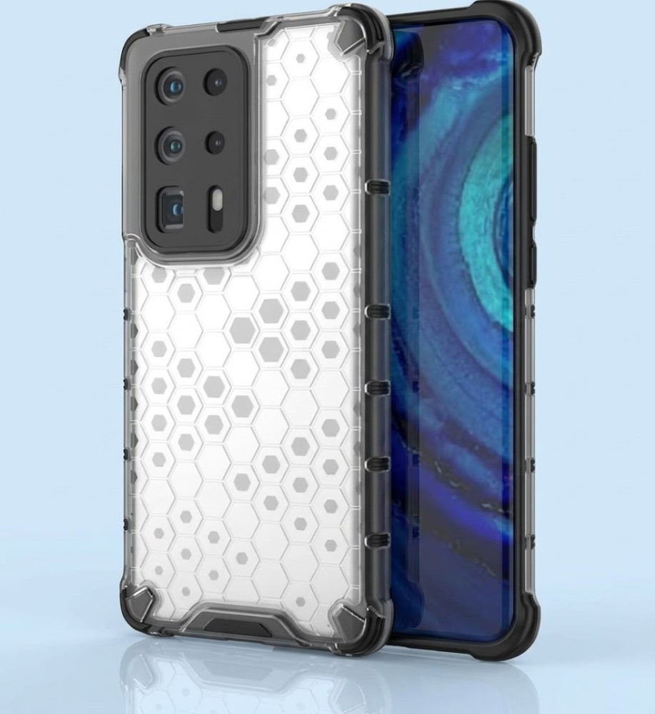  Huawei P40 Pro Clear Honeycomb Shockproof Case with Raised Camera & Screen Protection 