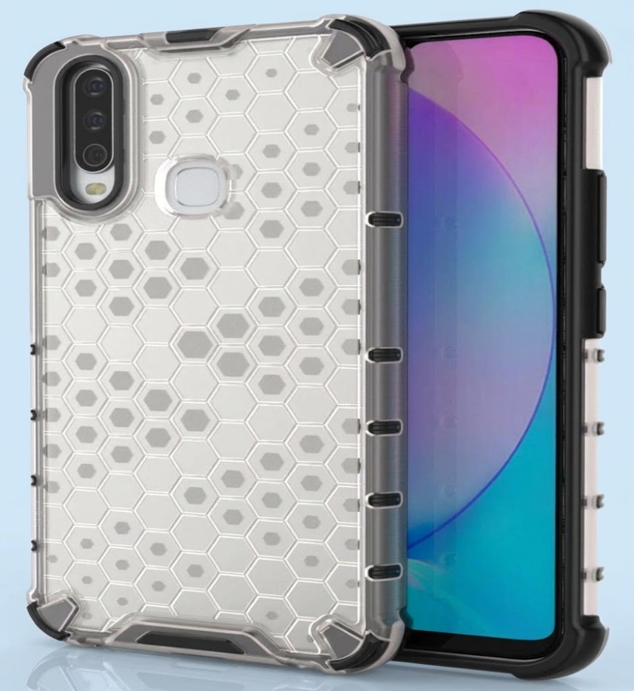  ViVo Y17 Clear Honeycomb Shockproof Case with Raised Camera & Screen Protection 
