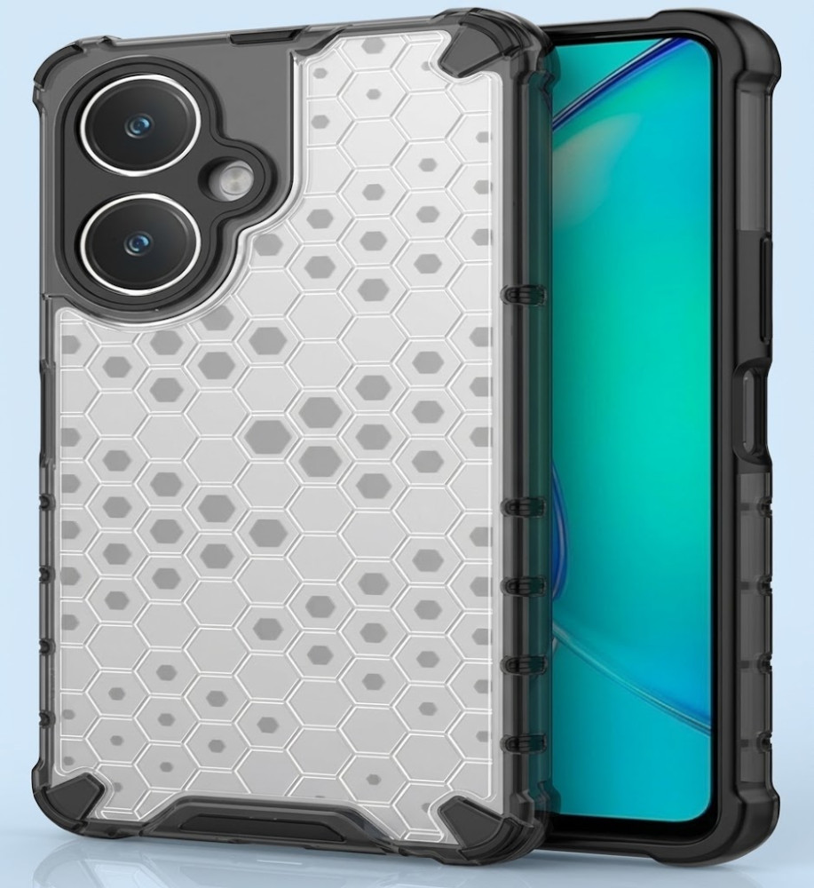  Vivo Y27 Clear Honeycomb Shockproof Case with Raised Camera & Screen Protection 