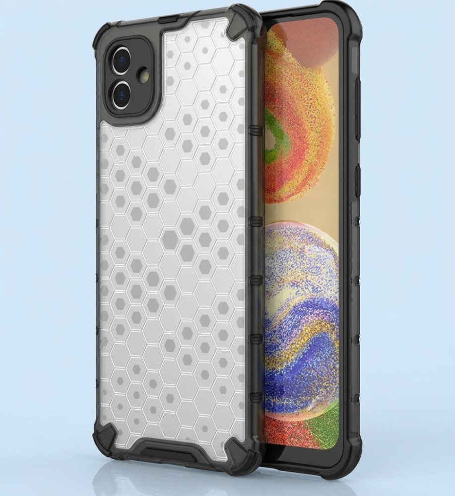  Samsung A04 Clear Honeycomb Shockproof Case with Raised Camera & Screen Protection 
