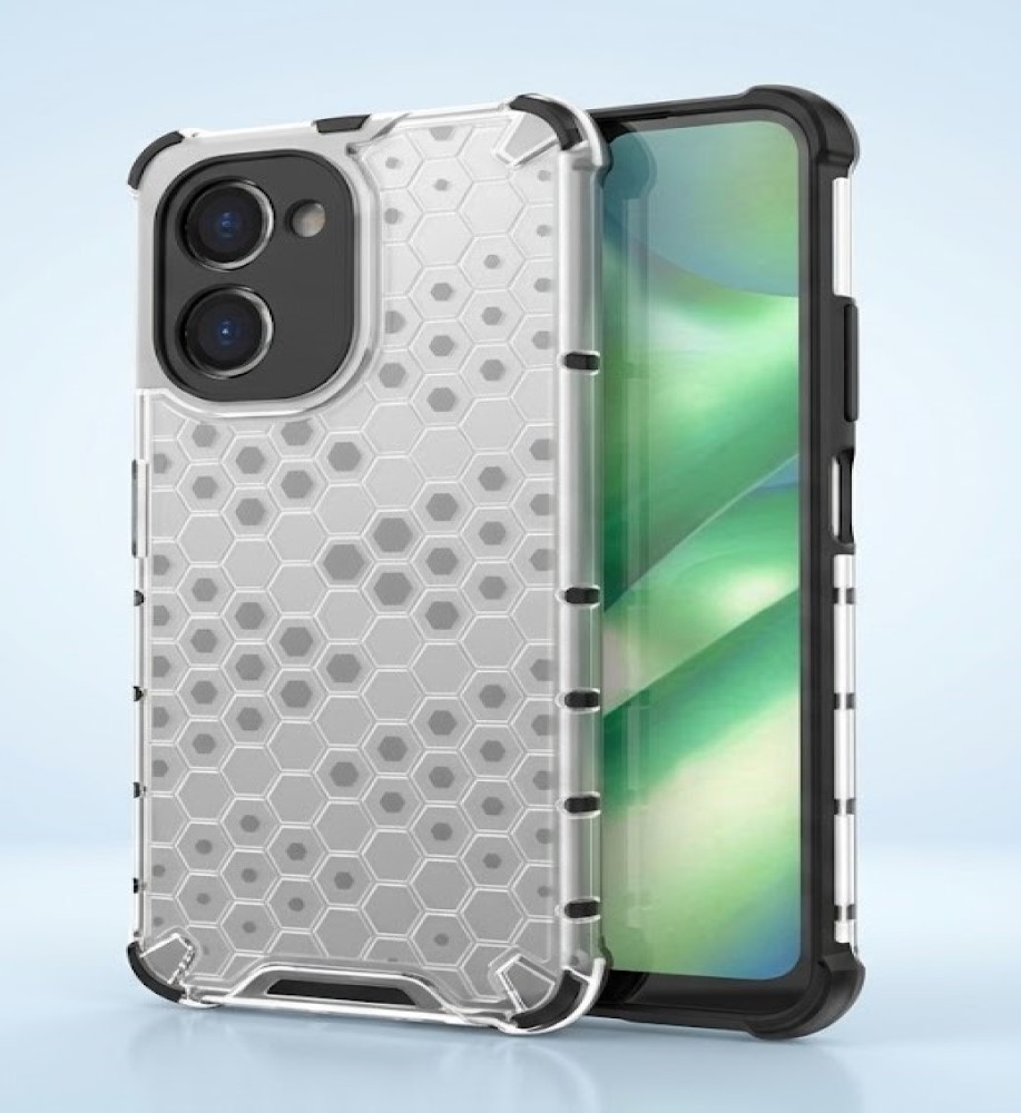  Realme C33 Clear Honeycomb Shockproof Case with Raised Camera & Screen Protection 
