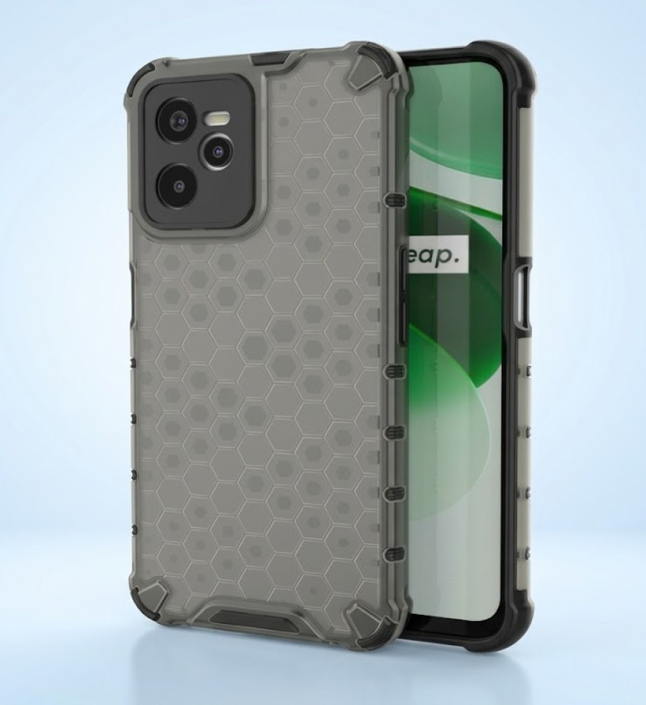  Realme C35 Clear Honeycomb Shockproof Case with Raised Camera & Screen Protection 