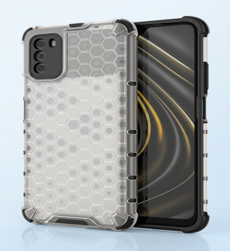  Xiaomi POCO M3 Clear Honeycomb Shockproof Case with Raised Camera & Screen Protection 