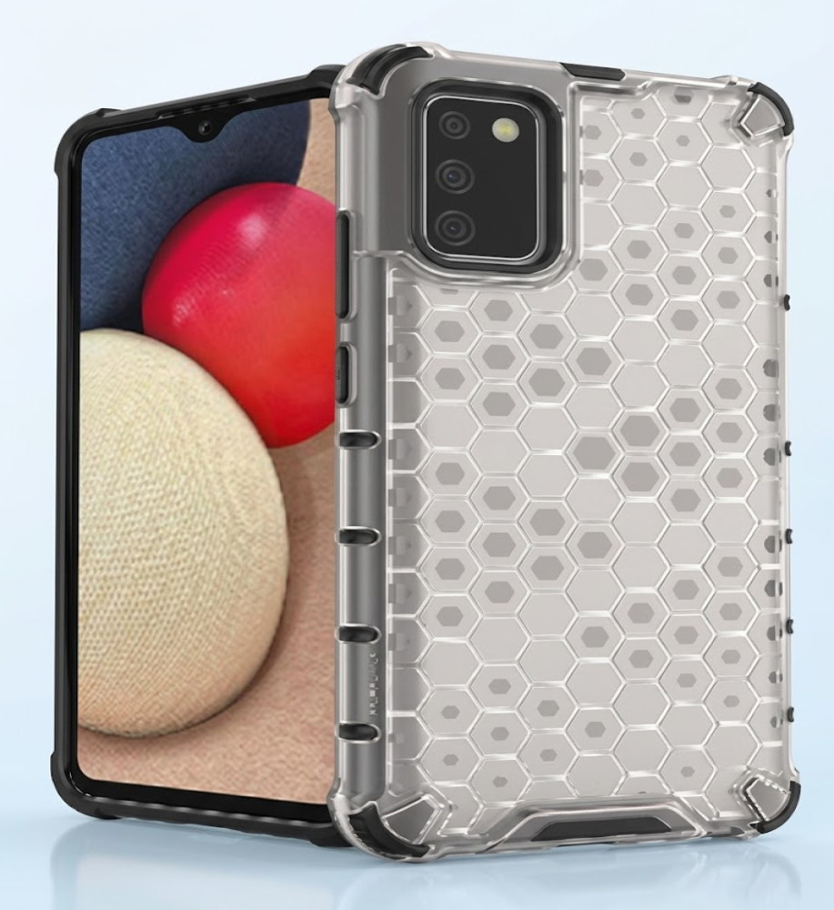  Samsung A03S Clear Honeycomb Shockproof Case with Raised Camera & Screen Protection 