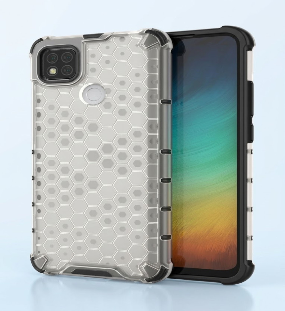  Xiaomi Redmi 9C Clear Honeycomb Shockproof Case with Raised Camera & Screen Protection 