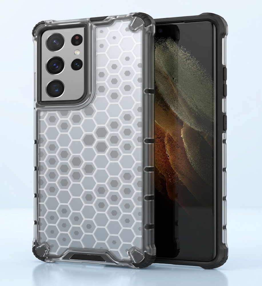  Honeycomb Transparent Armor Shockproof Case For Samsung S21 Ultra 
