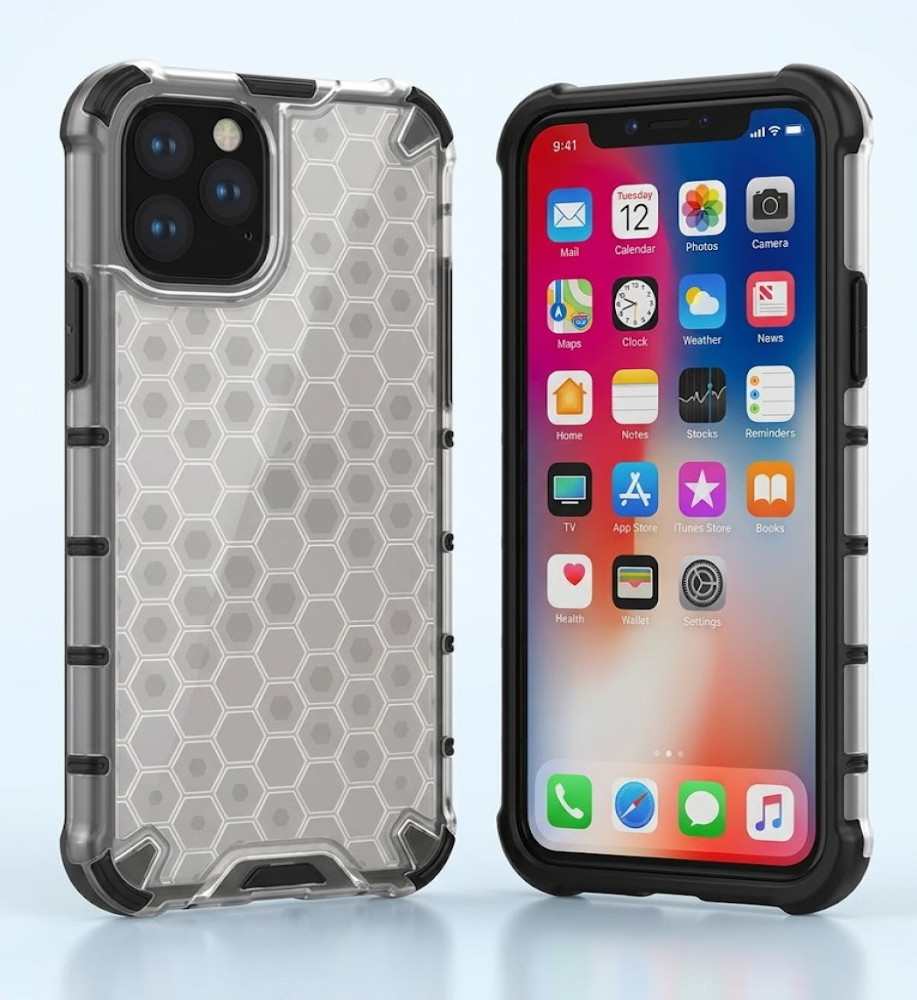  Honeycomb Transparent Armor Shockproof Case For iPhone 12 Pro Max 