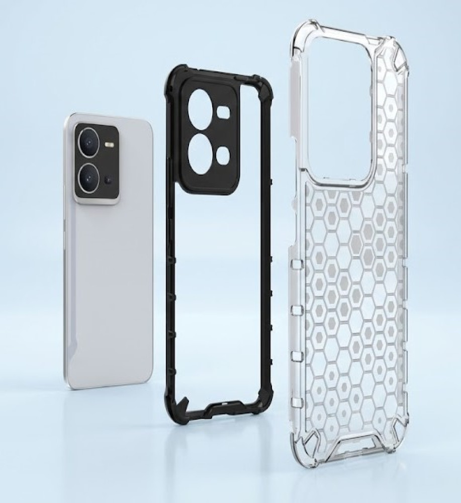 Honeycomb Transparent Armor Shockproof Case For Vivo V25E 
