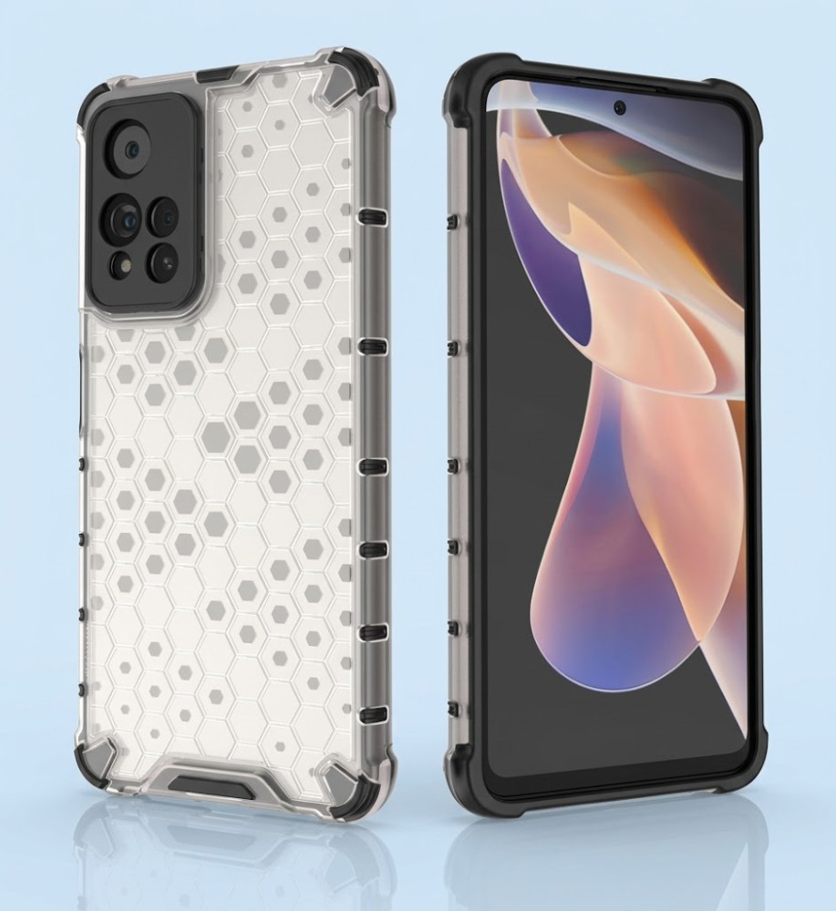  Honeycomb Transparent Armor Shockproof Case For Xiaomi Redmi Note 11 Pro 5G 