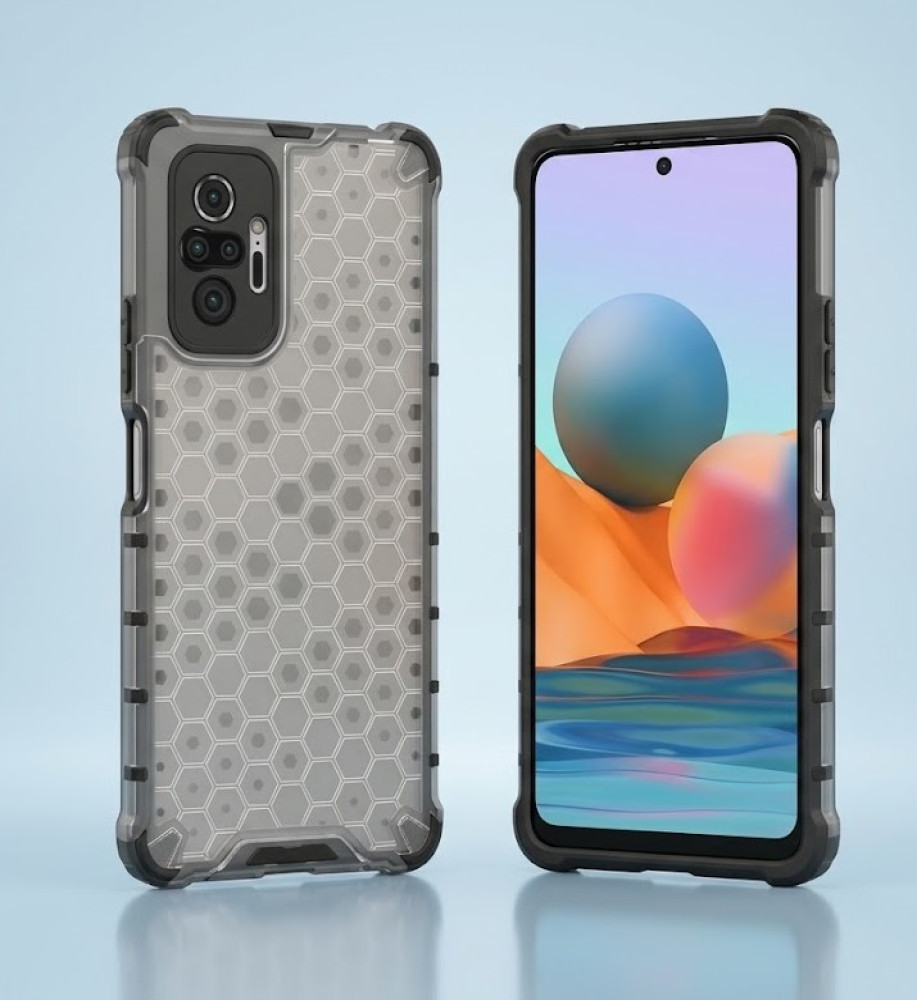 Honeycomb Transparent Armor Shockproof Case For Xiaomi Redmi Note 10 Pro 