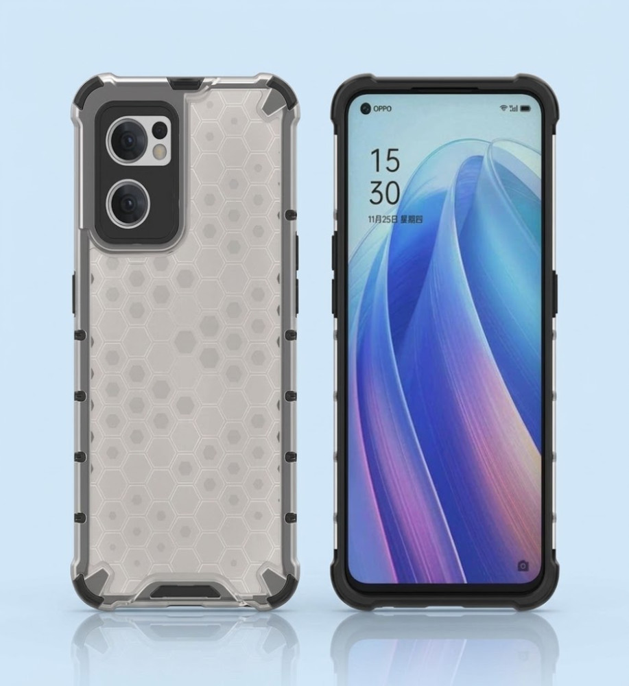  Honeycomb Transparent Armor Shockproof Case For OPPO Reno 7 