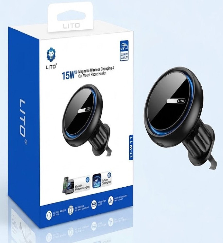  LT-W07 Car Phone Holder with 15W Magnetic Wireless Charger 