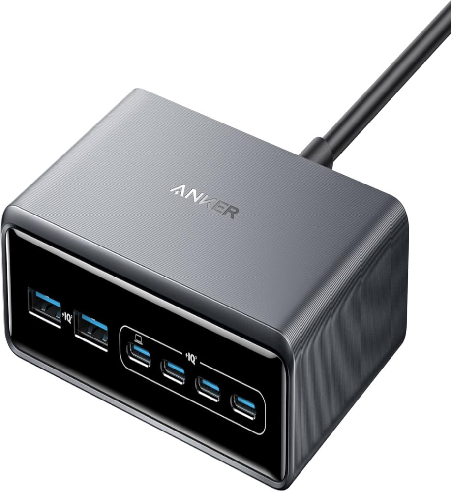  Anker Prime Charger (200W, 6 Ports, GaN) 【PSE Technical Standards Compliant/USB PD Compatible】Compatible with MacBook USB PD, Windows PC, iPad, iPhone, Galaxy, Android, Smartphones, Laptops, and Other 