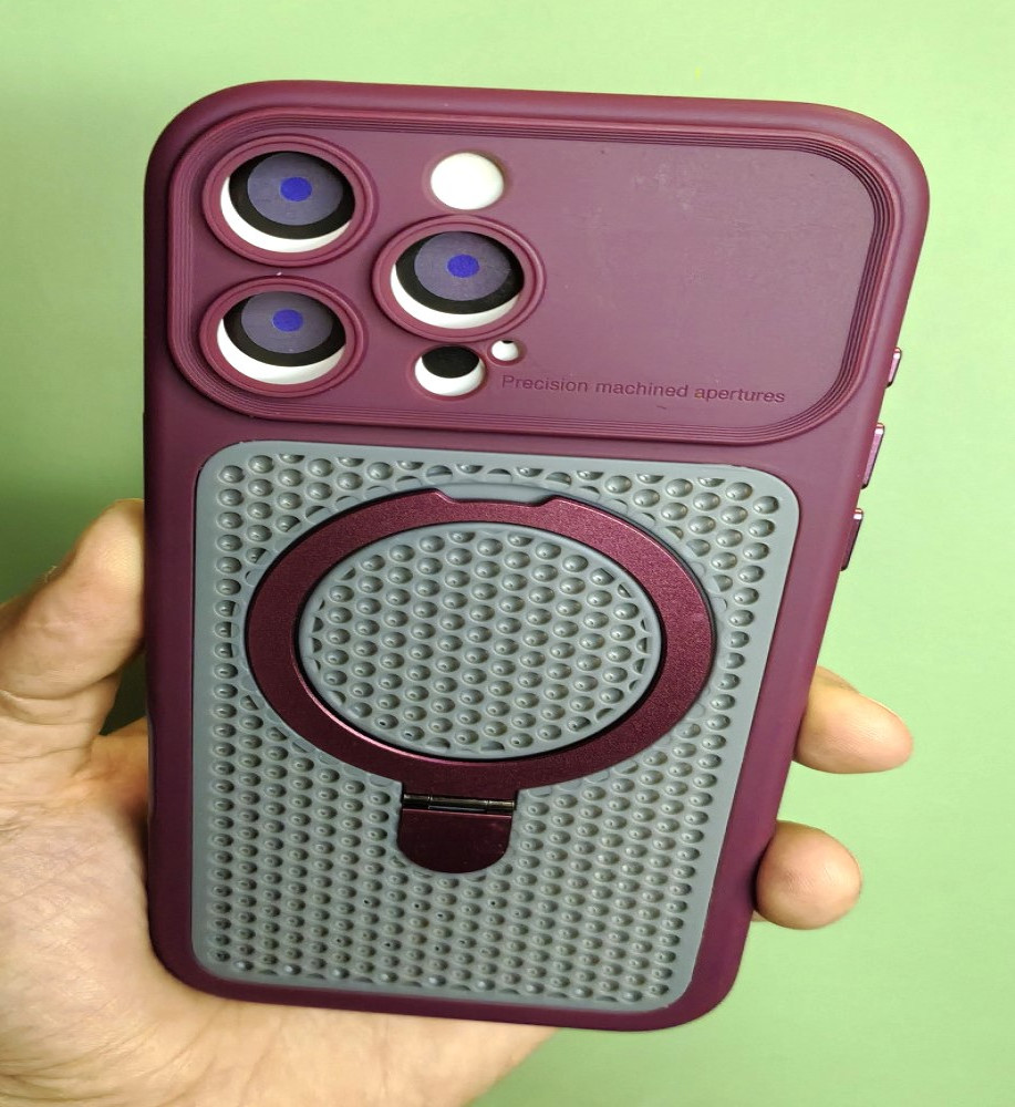  *iPhone 13 Pro Max Silicone Mesh Case with Metal Stand* 