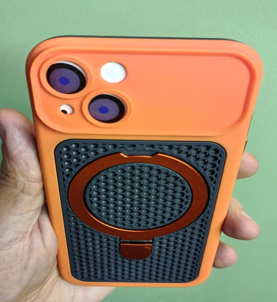  iPhone 13 Silicone Mesh Case with Metal Stand 