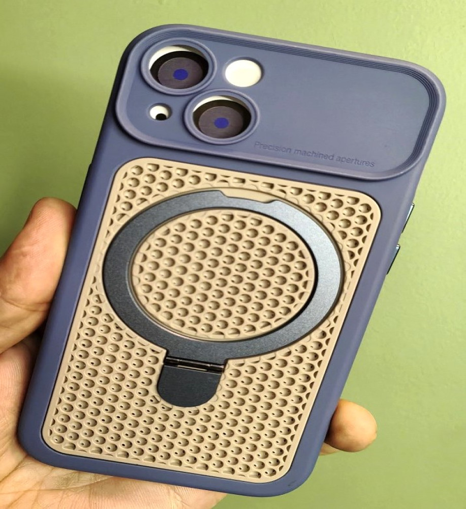  iPhone 13 Silicone Mesh Case with Metal Stand 